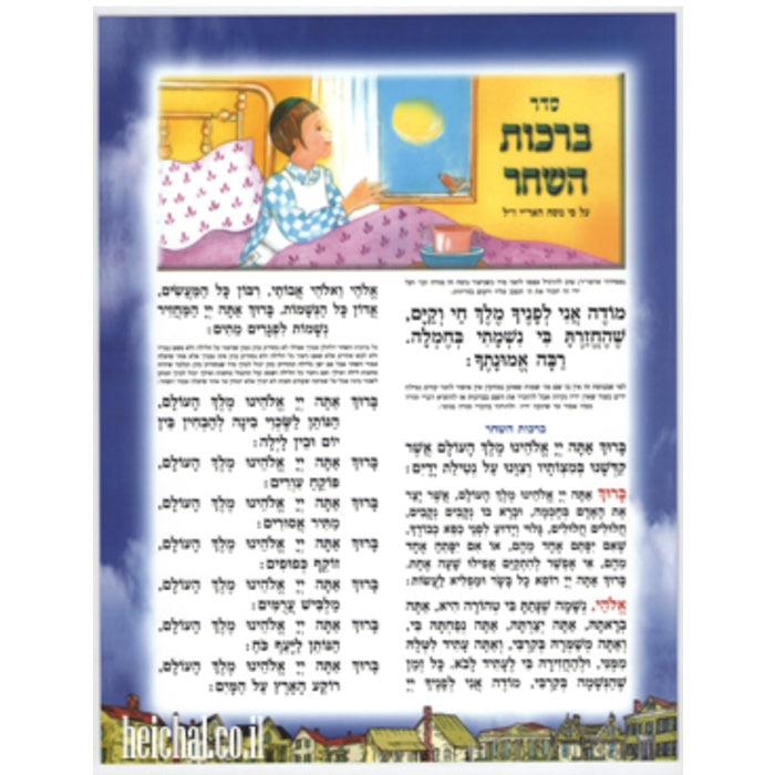 Birkat HaShachar - Laminated Card / ברכת השחר למינציה