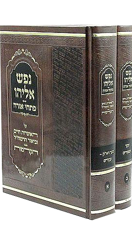 Nefesh Eliyahu Pitchei Orah al Otzrot Chaim : R' Yisrael Eliyahu Weintraub (2 vol.)
