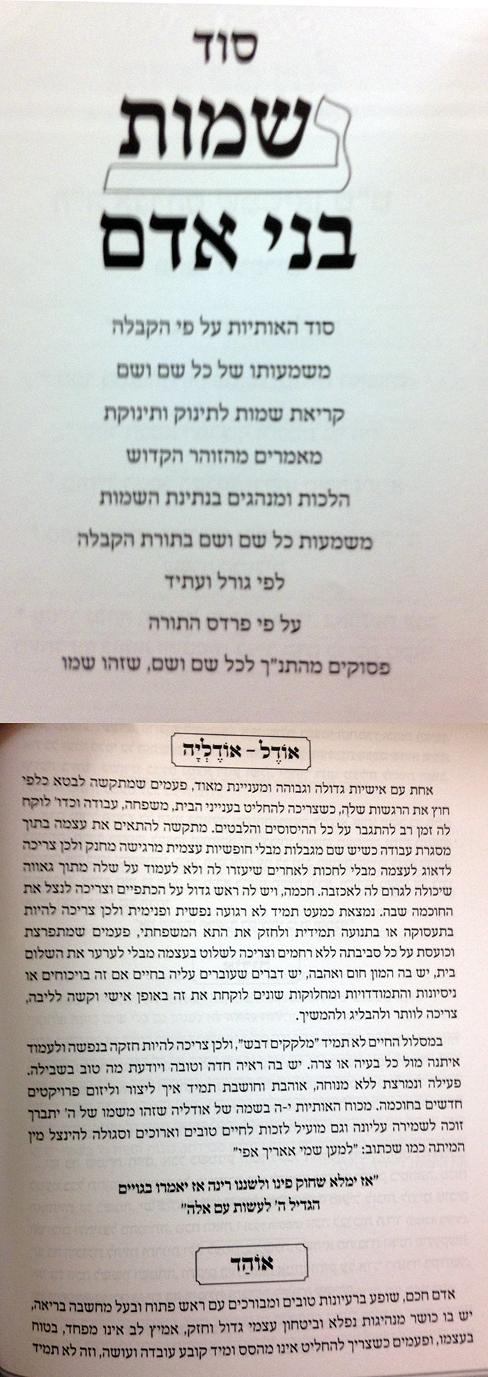 Sod Shemot Bnei Adam