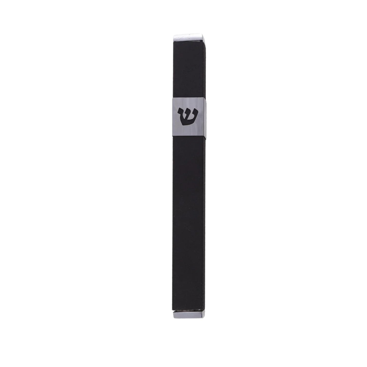 Black Emanuel Metal Mezuzah Case-- 12cm