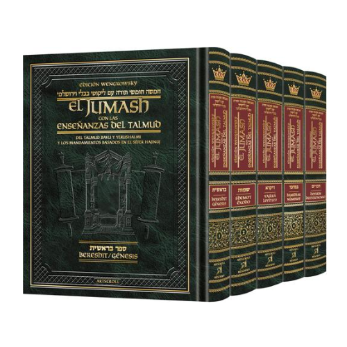 Spanish Edition of Chumash with the Teachings of the Talmud - Wengrowsky Edition - 5 Volume Set