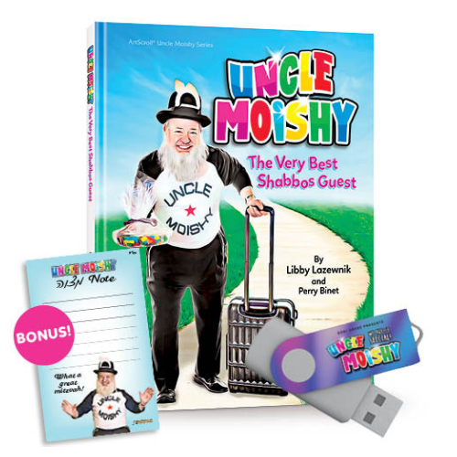 Uncle Moishy Book + USB + FREE Mitzvah Note Pad! (USB + Story Book)