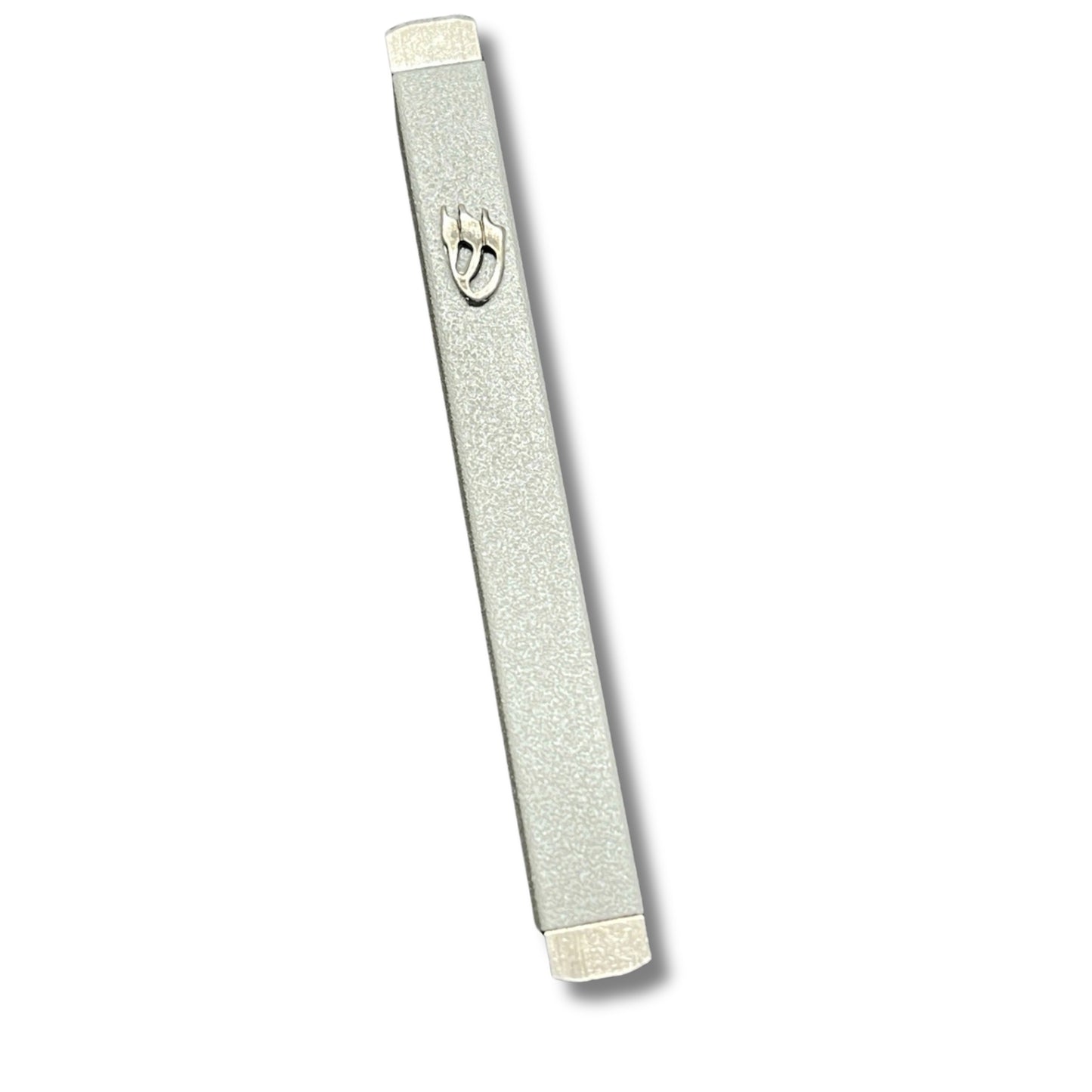 Brushed Metal Mezuzah Case- Gray 15cm