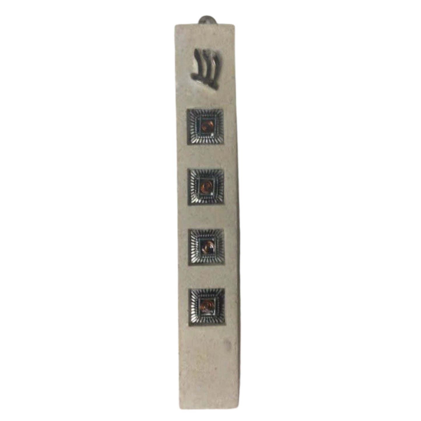 Ceramic Stone Avnei Choshen Mezuzah Case 12cm
