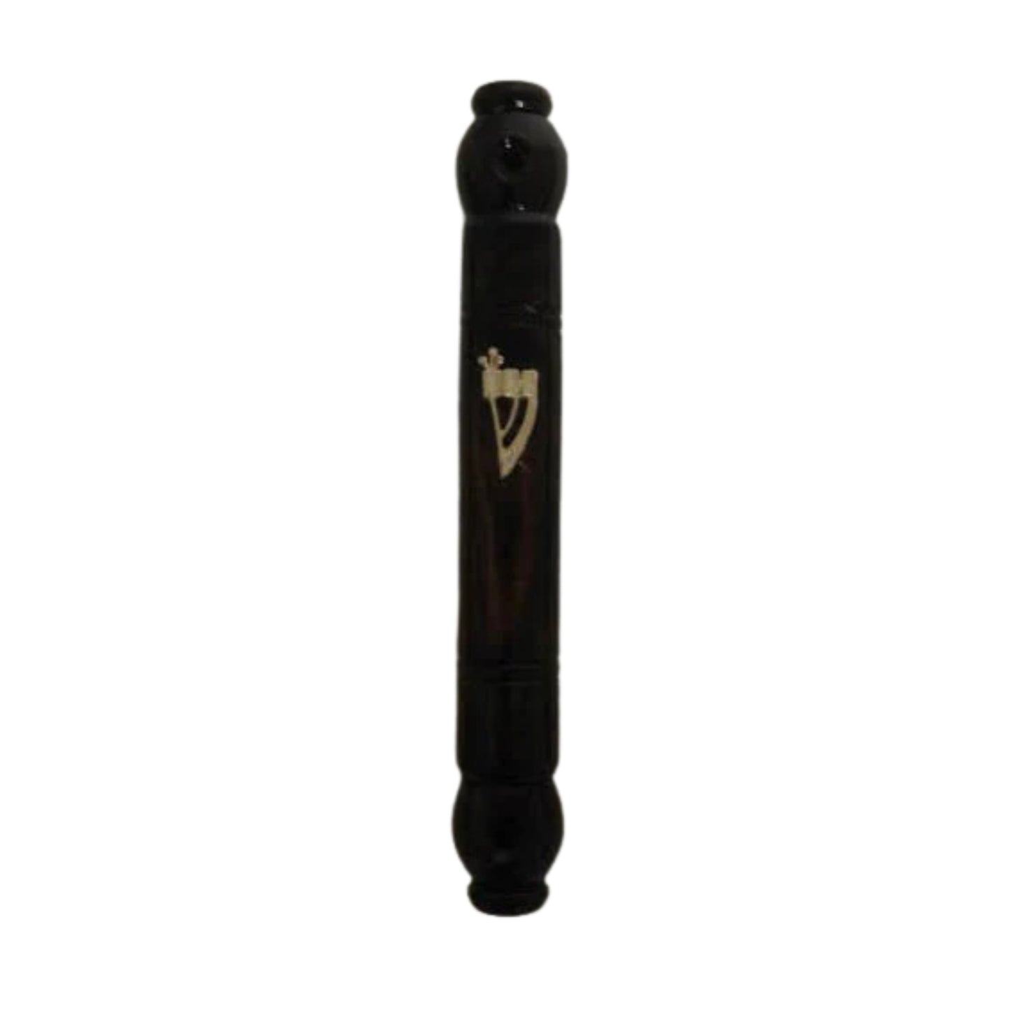 Dark Wood Round Mezuzah Case 10cm