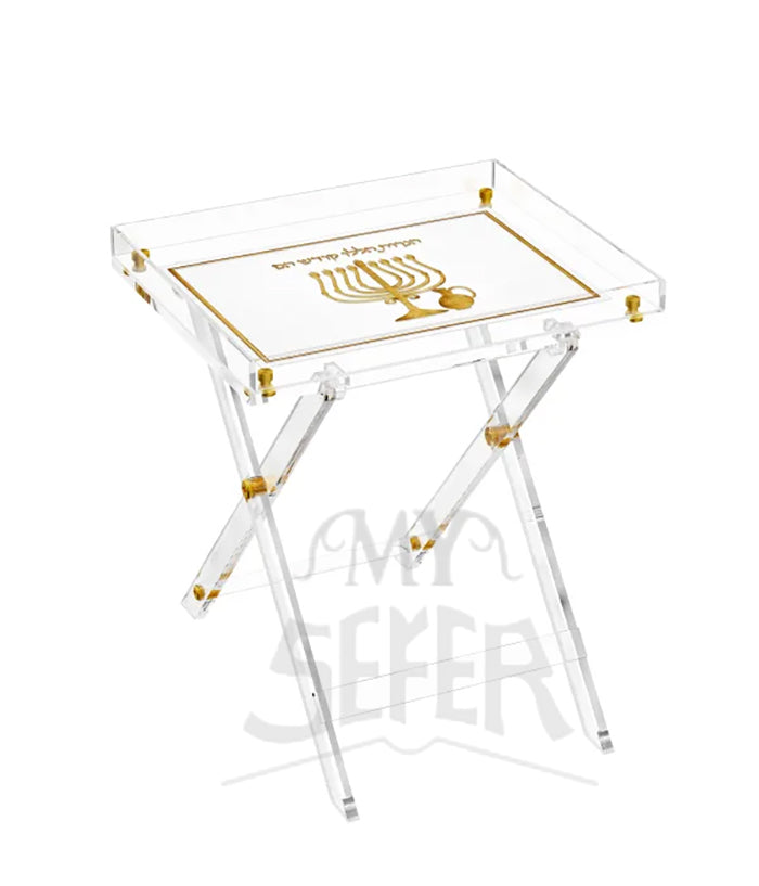 Leatherite Folding Table - Gold