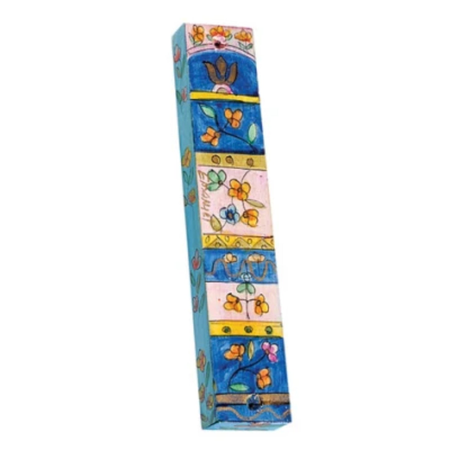 Flowers Small Wooden Mezuzah