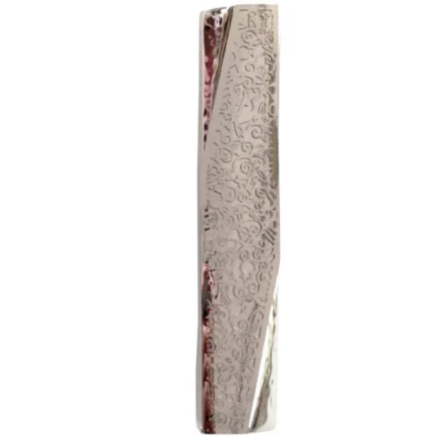 Pomegranate- Hammered & Satin Emanuel Geometric Mezuzah Case