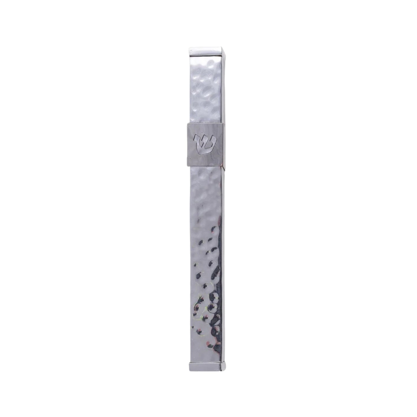 Hammered Metal Emanuel Metal Mezuzah Case-- 12cm