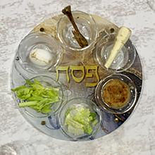 Acrylic Seder Plate By Shira Auman Gold/Silver