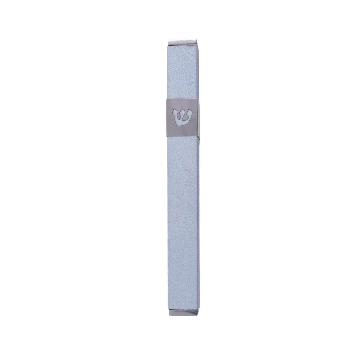 Light Blue Emanuel Metal Mezuzah Case-- 12cm