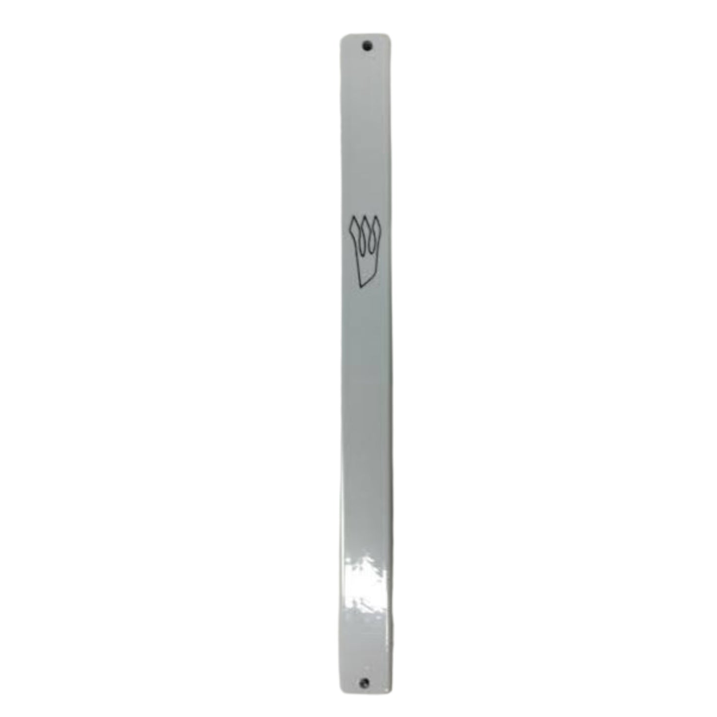 Metal Mezuzah Case- White 15cm