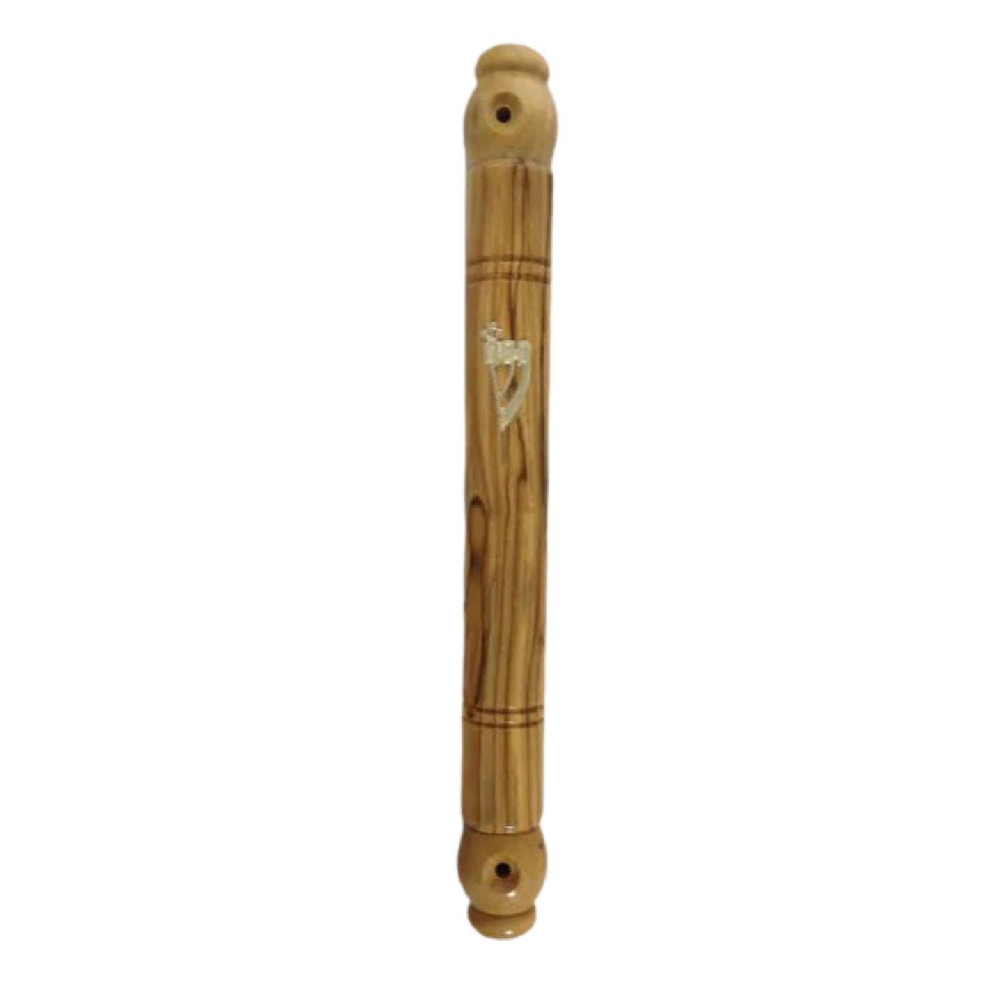 Round Olive Wood Mezuzah Case 15cm
