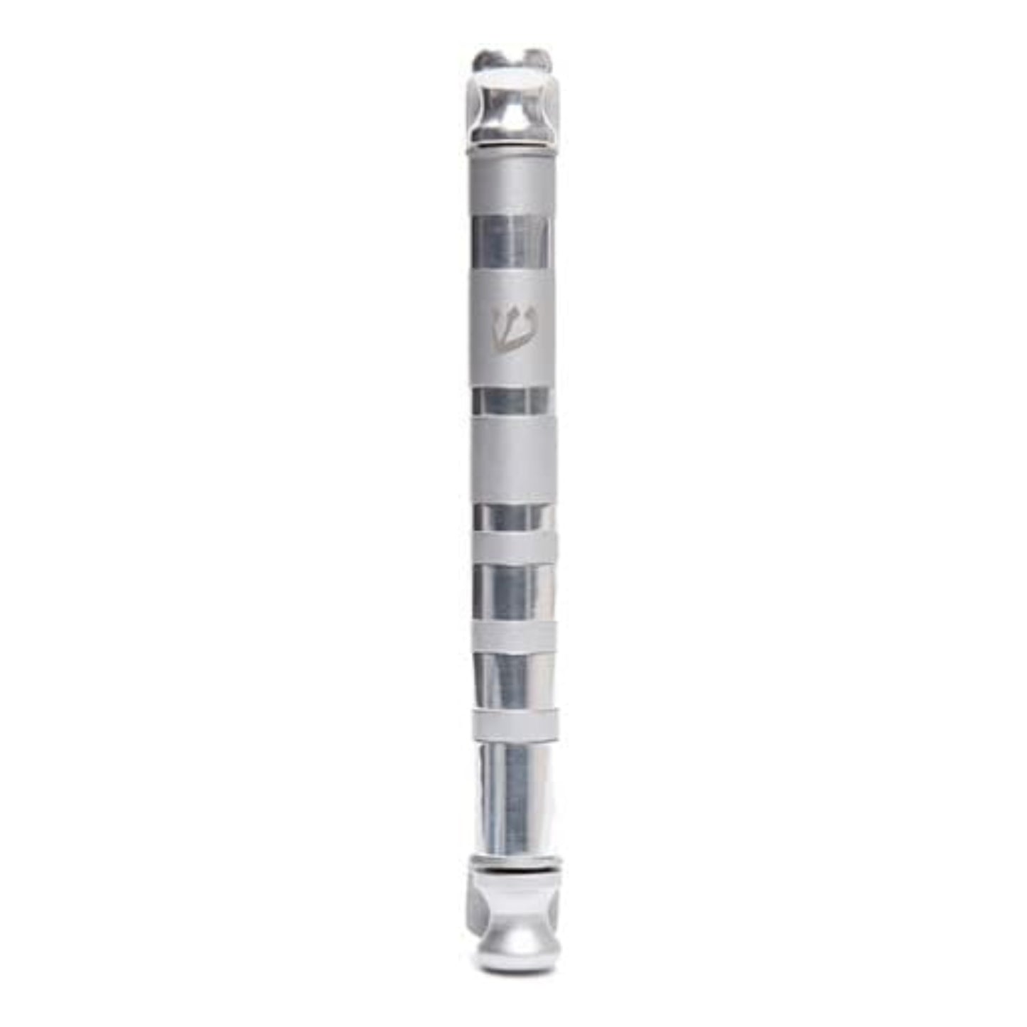 Silver Anodized Cylinder Mezuzah Case Stripes