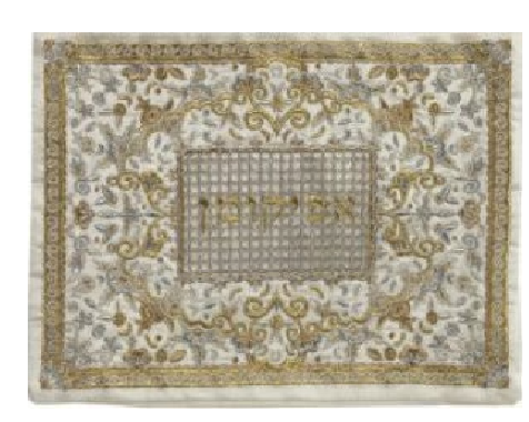 Full Embroidered Afikomen Bag - Oriental Gold and Grey