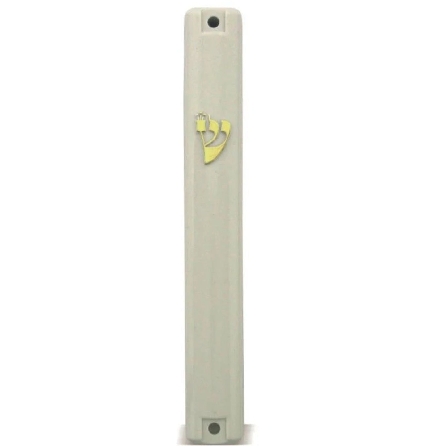 White Plastic Mezuzah Case 10cm