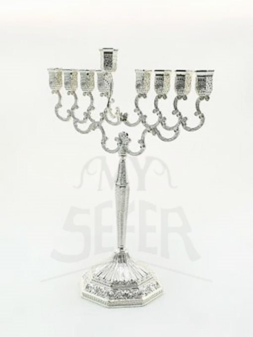 Silverplate Menorah-Square Bottom 11"