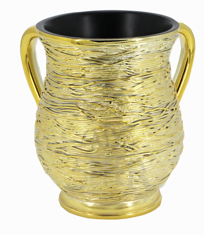 Metallic Coated Acrylic Washing Cup-- Strands, Gold