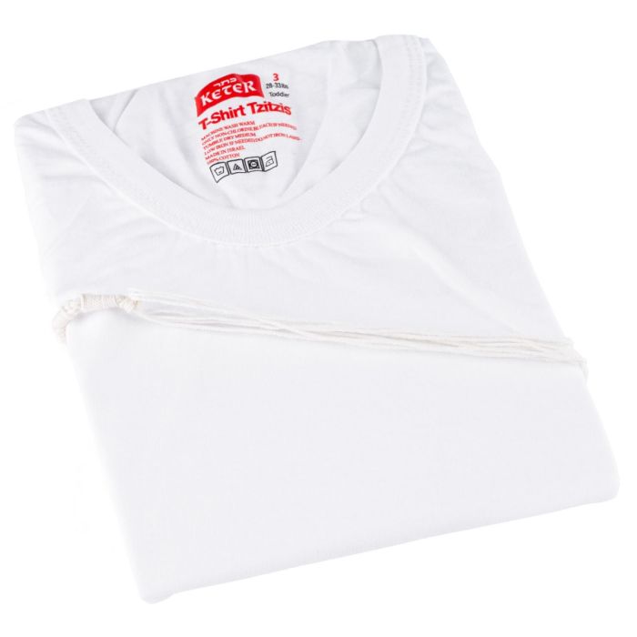 Perf-Tzitzis Round Neck #3 Thin Meyuchad (Machine Made)