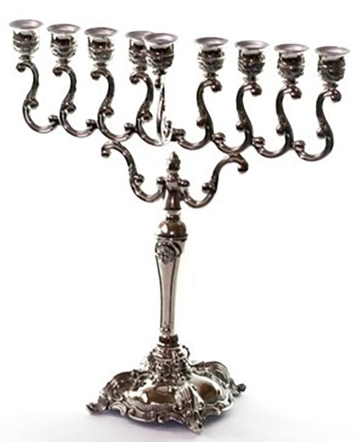 Silver Plate Oil Menorah 14"