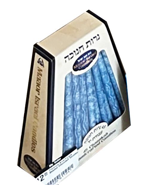 Blue Safed Chanukah Candles