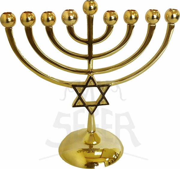 Classic Star Gold Chanukah Menorah