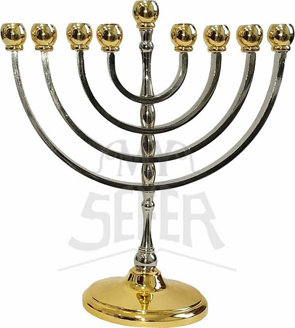 Classic Silver Gold Plated Chanukah Menorah
