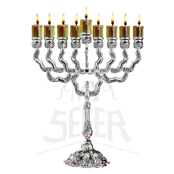 Silverplate Oil Menorah-16.5"