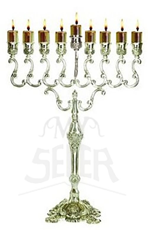 Silverplate Oil Menorah-12"