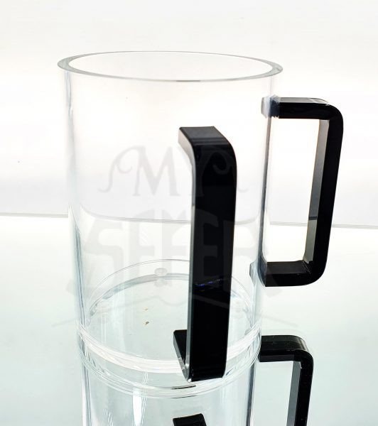 Clear Acrylic Washing Cup-Black Handles 5"