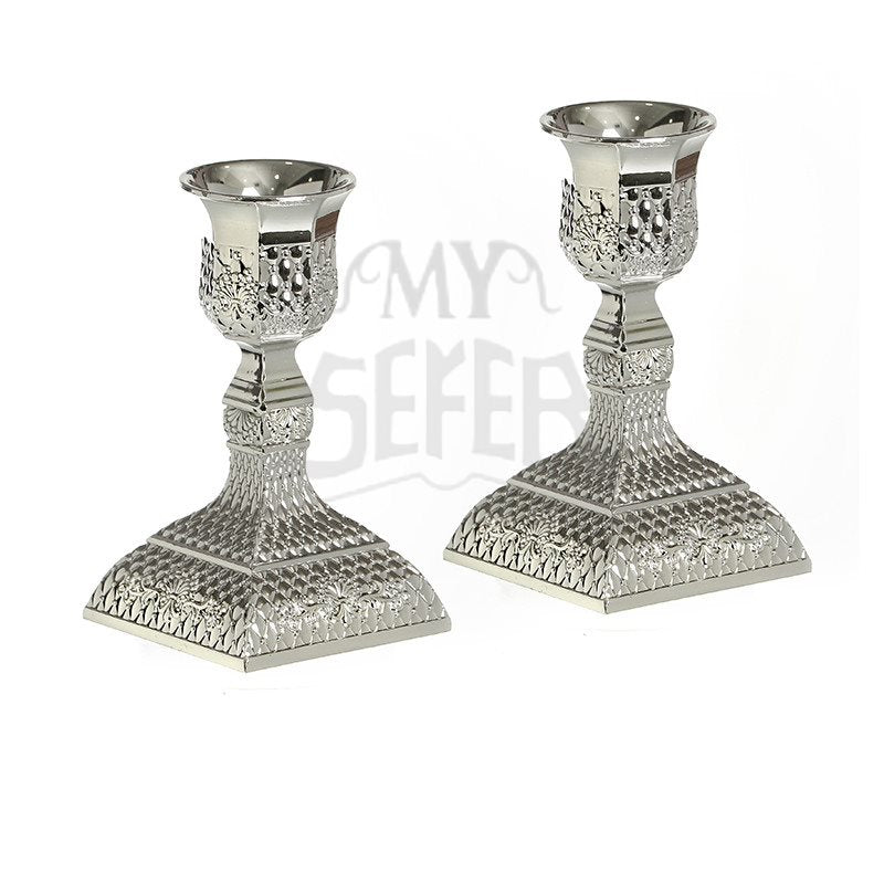 Silverplate Filigree Candlesticks 4"