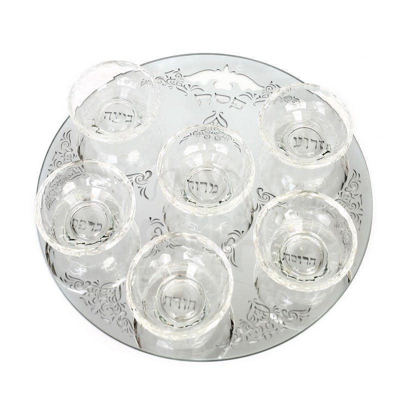 Crystal Seder Plate-15"