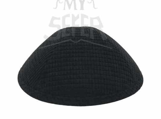 022 Squared black velvet kippa