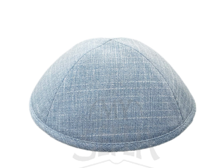 101 Baby Blue Textured Linen Kippa