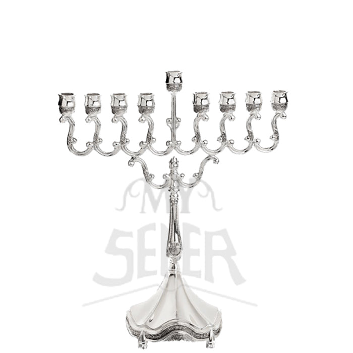 Silver Plated Candle Menorah Lacquered 8.5 "