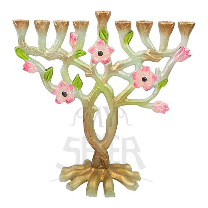 Menorah Rose Multi Colored 10"