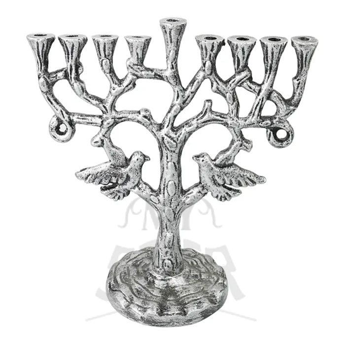 Menorah Metal Birds 10"