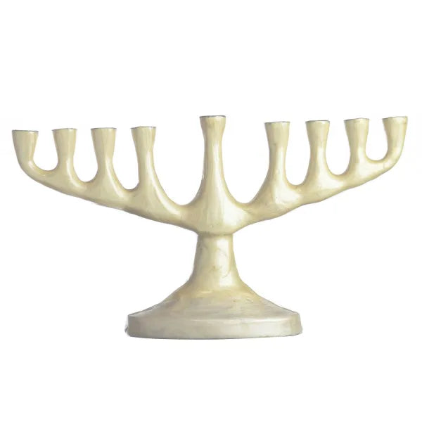 Menorah Stainless Steel Pearl 5.5 X 10"