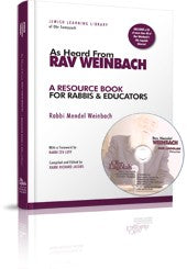 As Heard From Rav Weinbach: A Resource Book for Rabbis and Educators