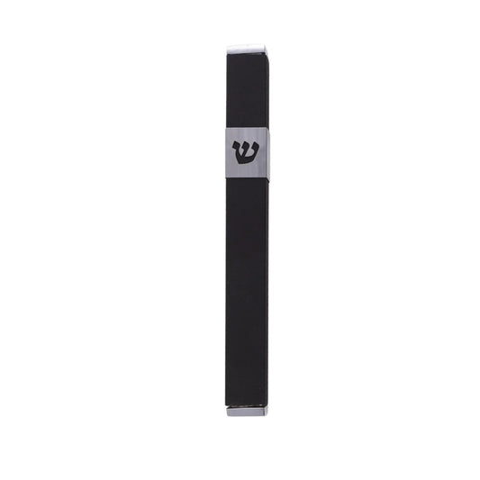 Black Emanuel Metal Mezuzah Case-- 12cm