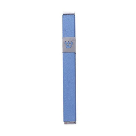 Blue Emanuel Metal Mezuzah Case-- 12cm