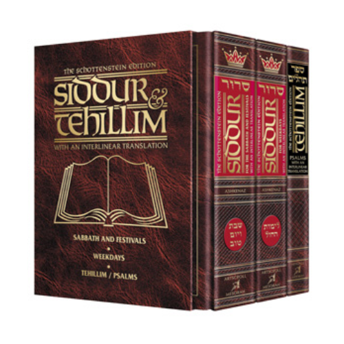 Schottenstein Siddur & Tehillim - Interlinear Translation 3 Vol Slipcased Set: Ashkenaz Pocket Size Edition