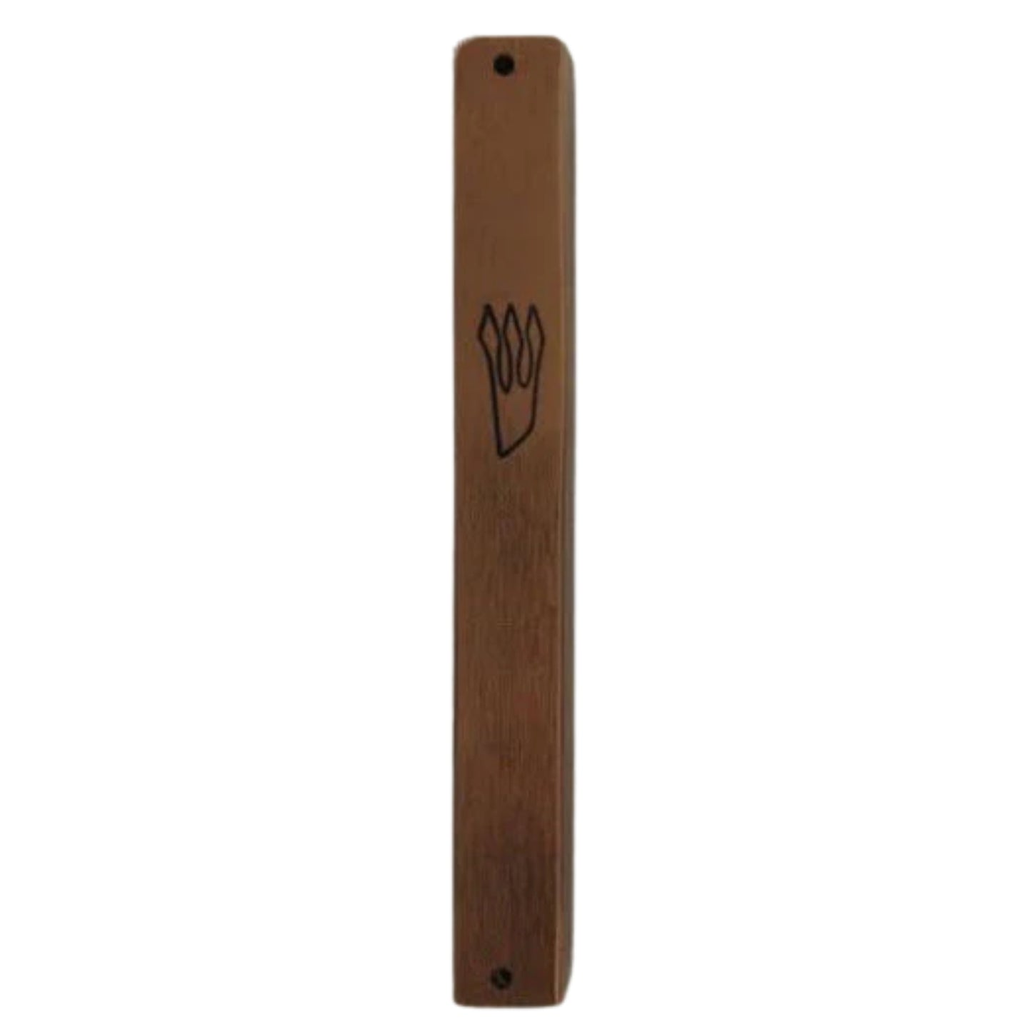 Brushed Metal Mezuzah Case- Brown 10cm