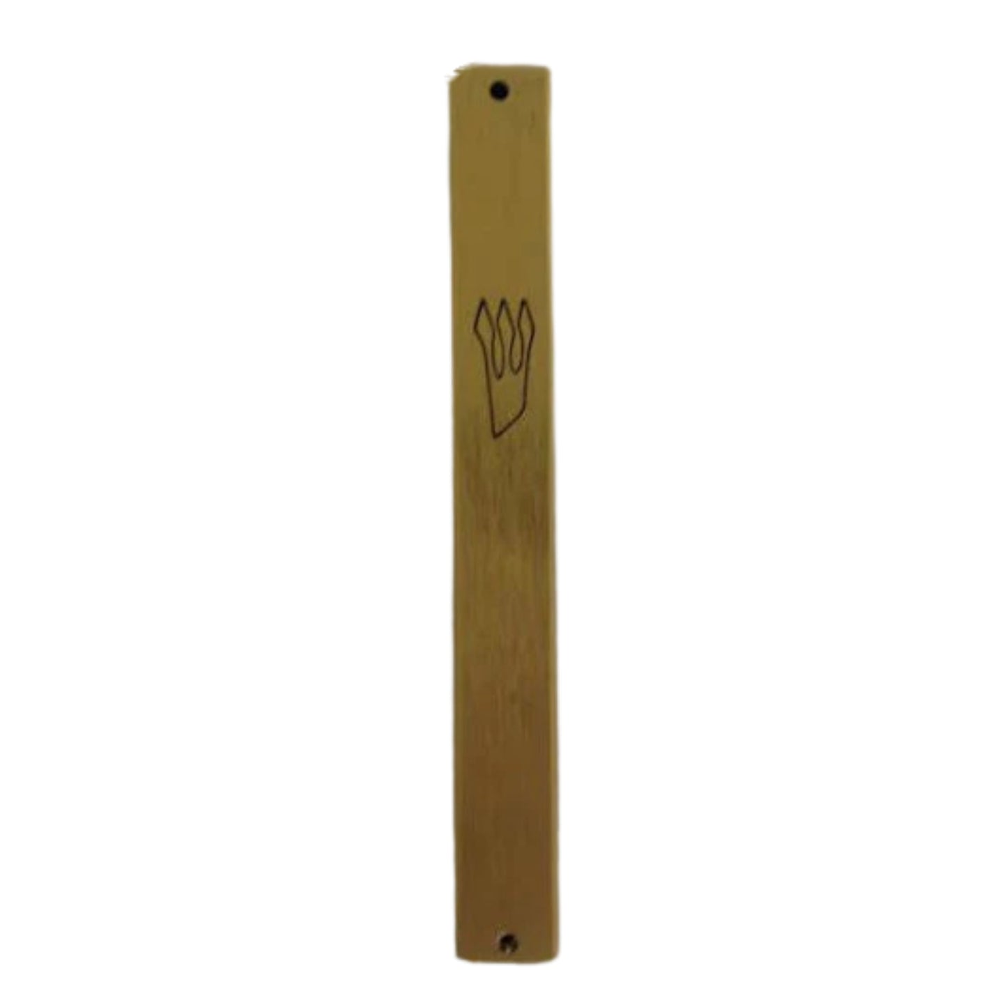 Brushed Metal Mezuzah Case Gold 10cm