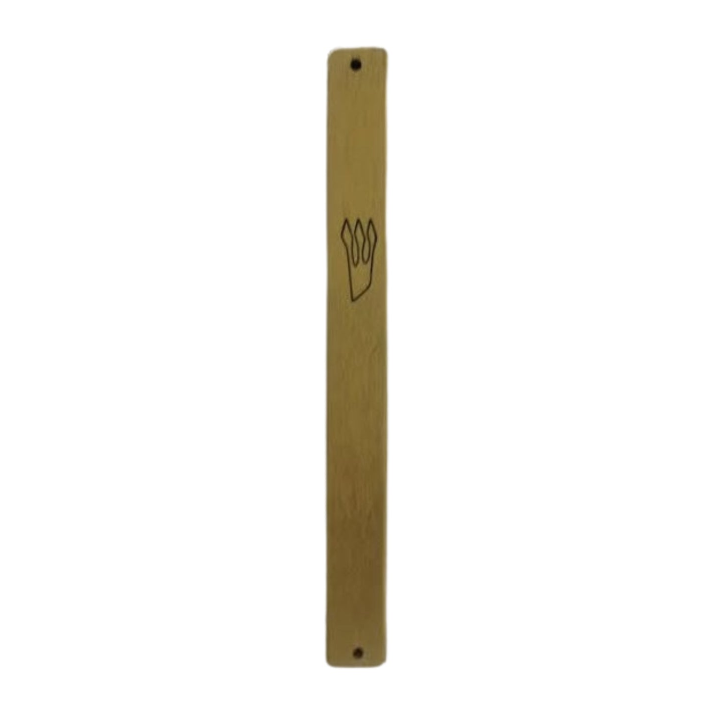 Brushed Metal Mezuzah Case Gold 12cm