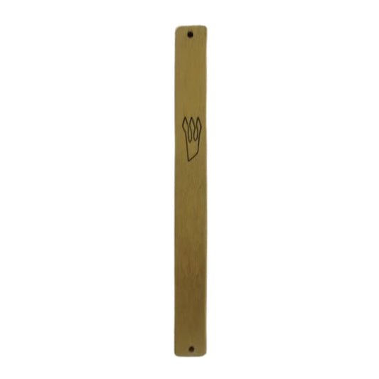 Brushed Metal Mezuzah Case Gold 12cm