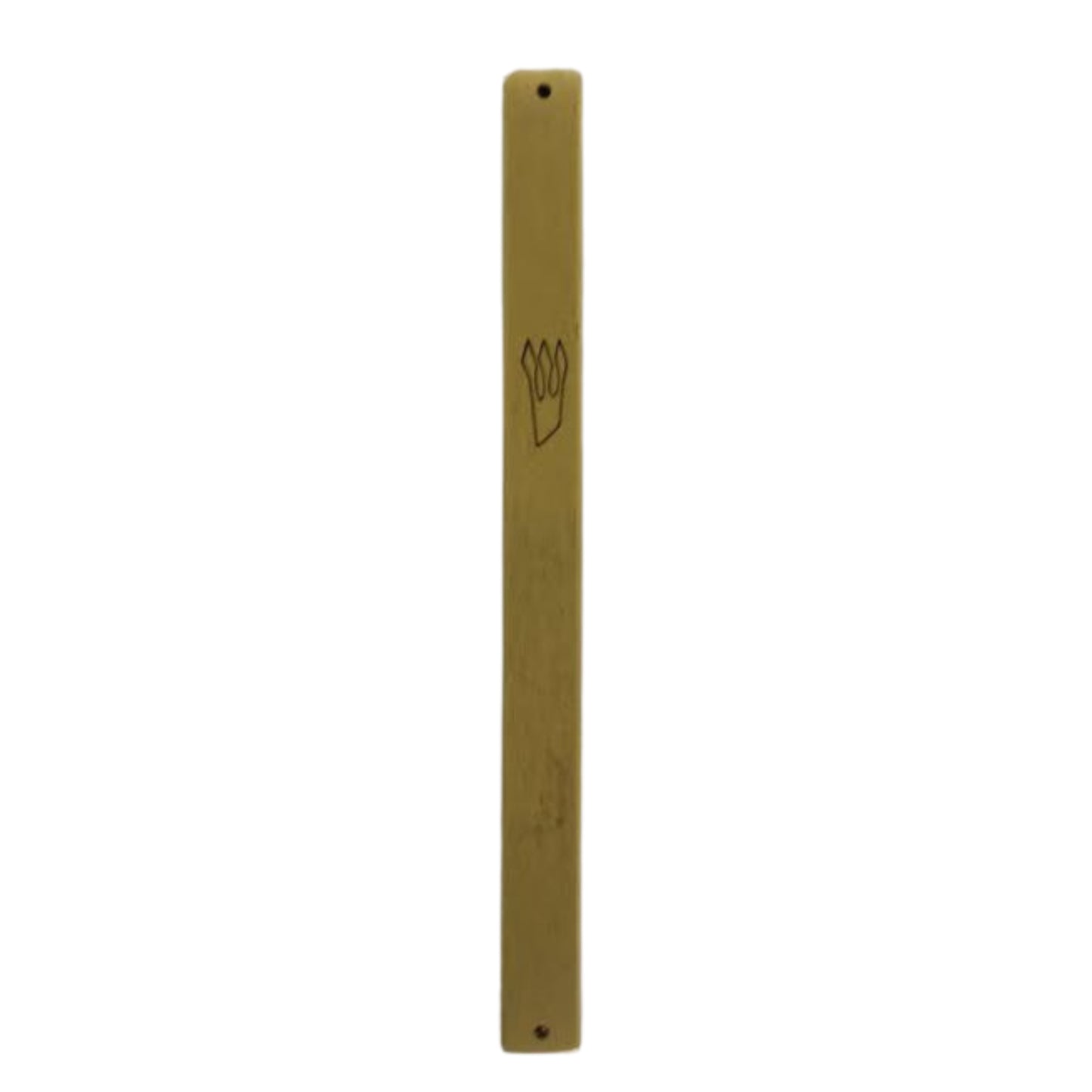 Brushed Metal Mezuzah Case Gold 15cm