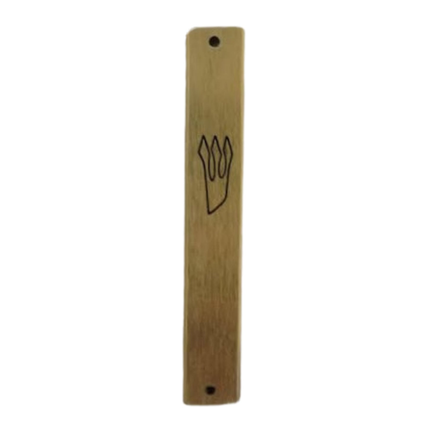 Brushed Metal Mezuzah Case Gold 7cm