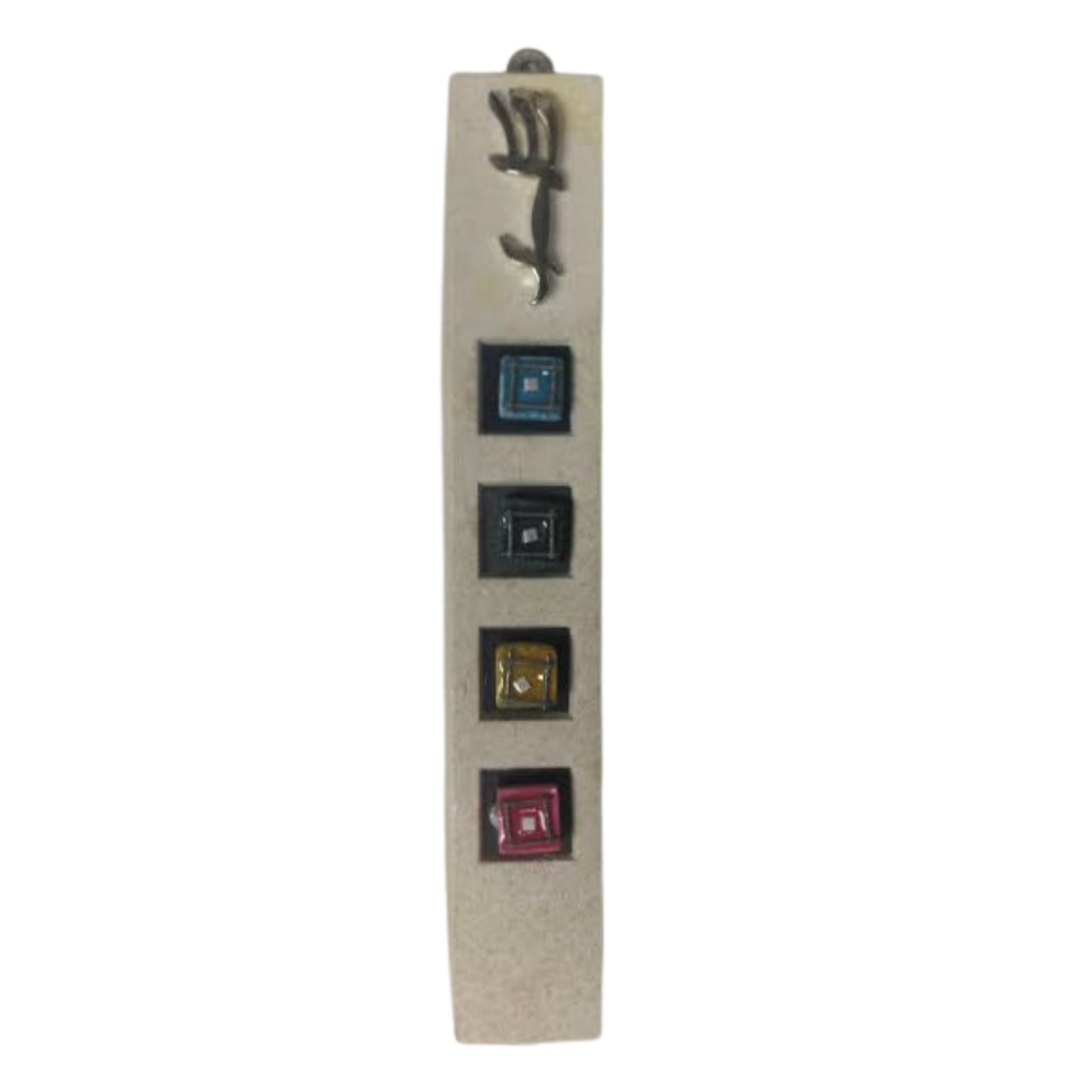 Ceramic Stone Avnei Choshen Mezuzah Case 12cm