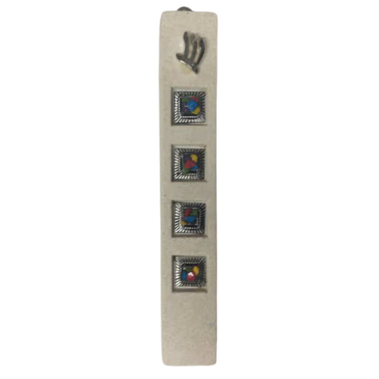 Ceramic Stone Avnei Choshen Mezuzah Case 12cm